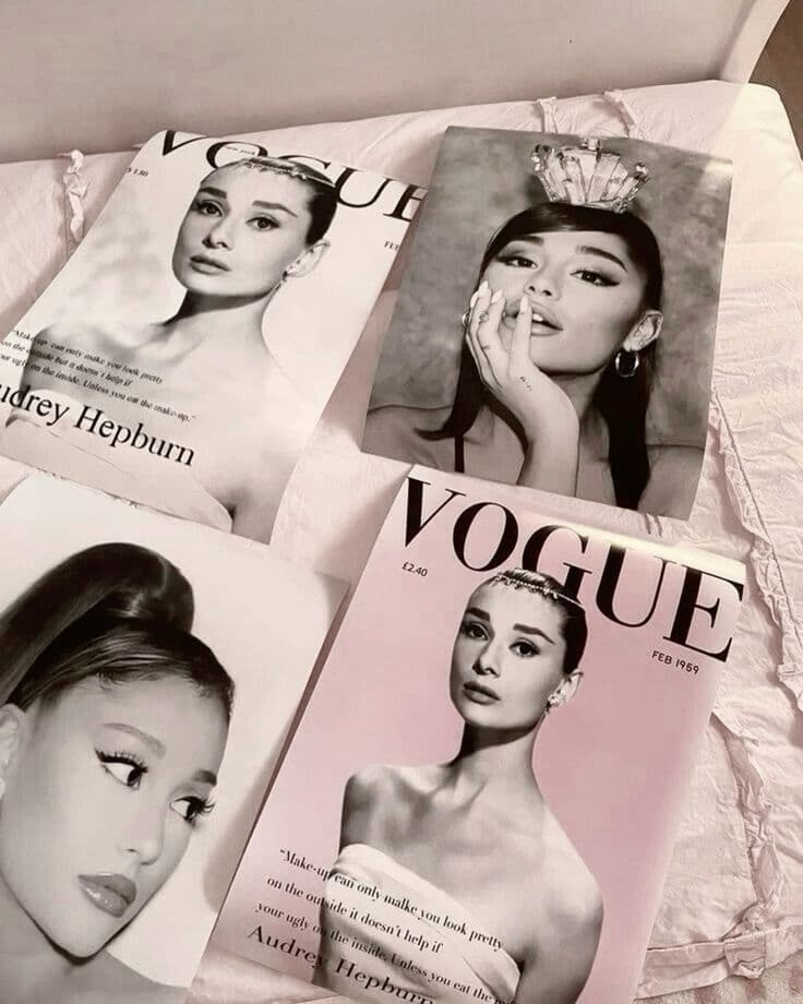 Ariana Grande and Audrey Hepburn editorial inspiration